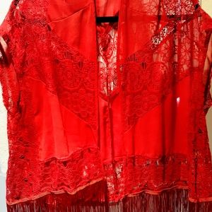 Double zero cropped kimono top